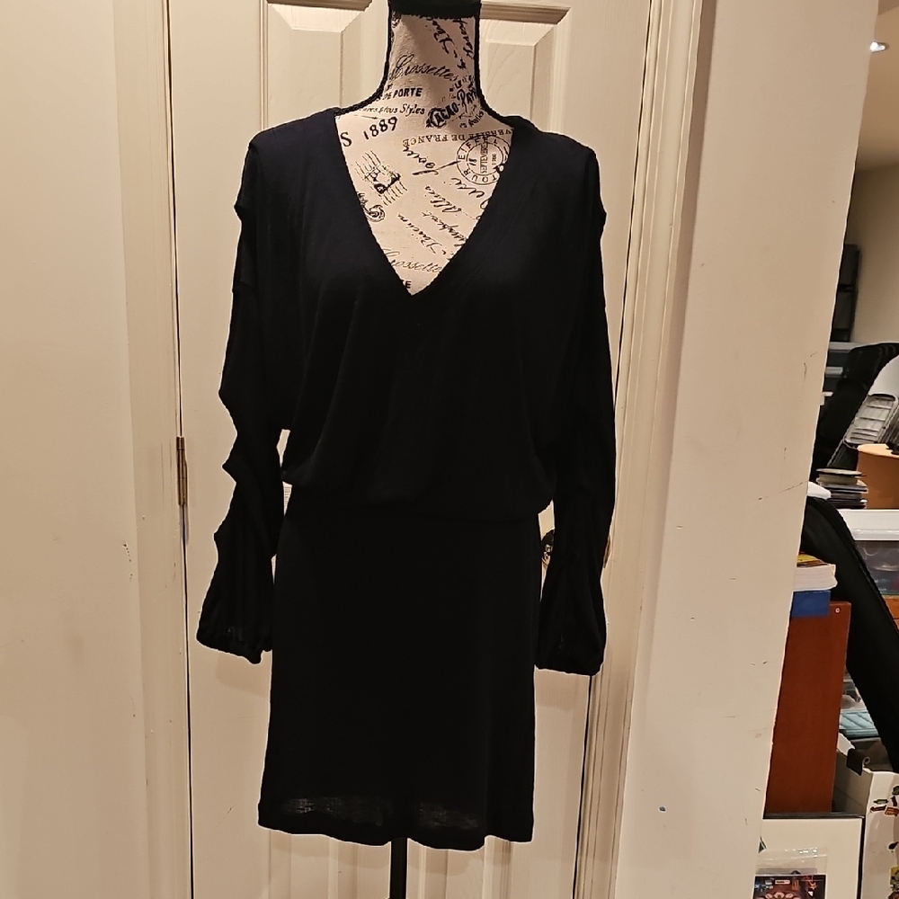 Black Sheath Dress with Dolman Sleeves for Cocktail